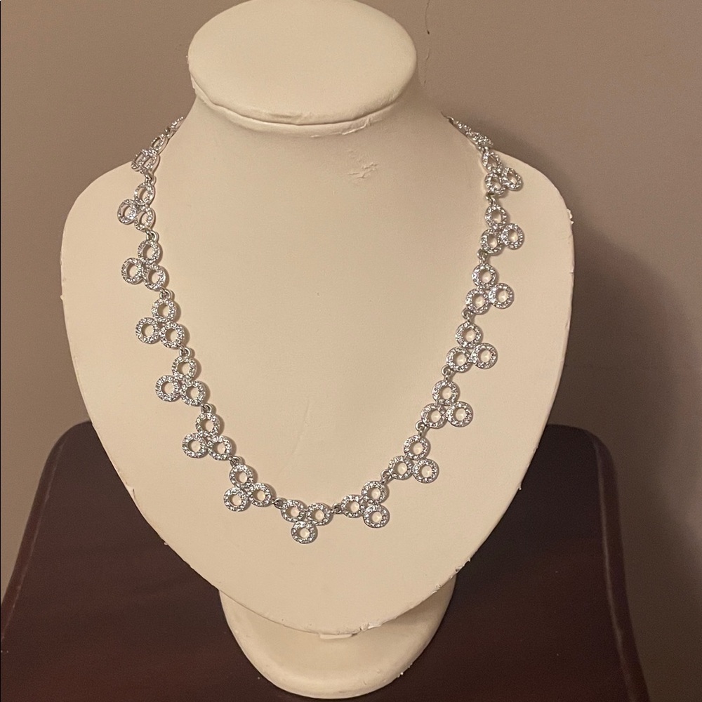 Kate Spade Delicate Dots Circle Necklace Pave set crystals.